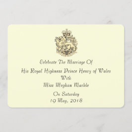 Harry & Meghan Elegant Royal Wedding Einladung
