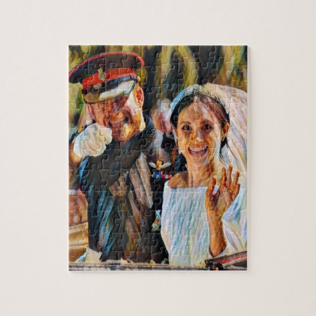 Harry & Meghan Hochzeitsmalerei Puzzle (Vertikal)