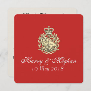 Harry Meghan Royal Wedding Red Invitation (Square) Einladung
