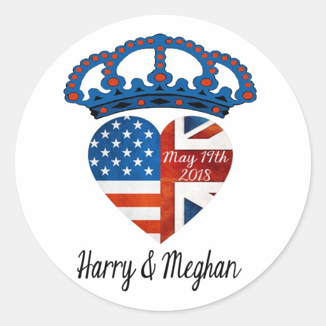 Harry & Meghan Wedding, 19. Mai 2018 Runder Aufkleber (Vorderseite)