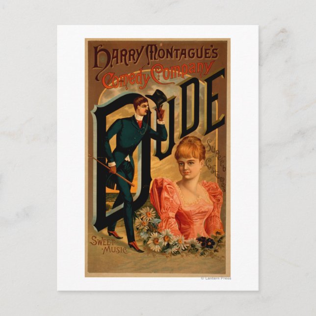 Harry Montague's Comedy "Typ" Theaterposter Postkarte (Vorderseite)