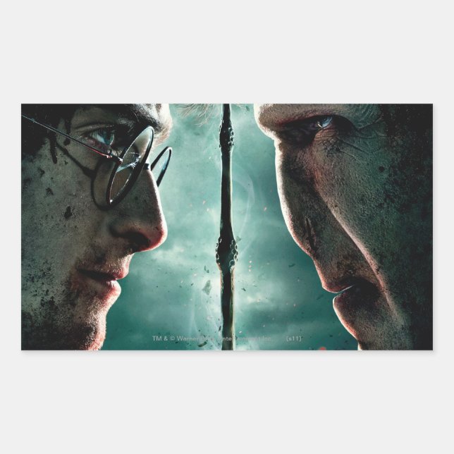 Harry Potter 7 Teil 2 - Harry vs. Voldemort Rechteckiger Aufkleber (Vorderseite)