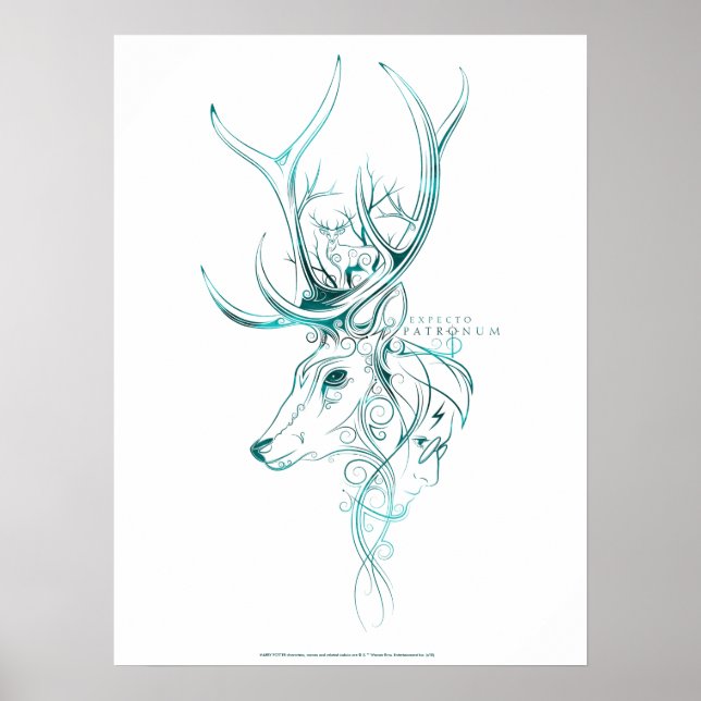 Harry Potter | Aguamenti EXPECTO PATRONUM™ Hirsch Poster (Vorne)