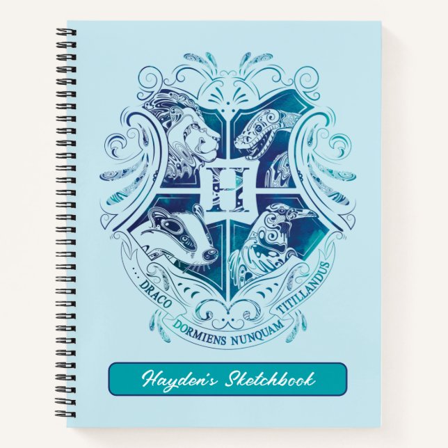 Harry Potter | Aguamenti HOGWARTS™ Wappen Zeichnen Notizbuch (Vorderseite)