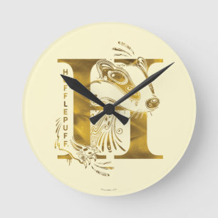 Harry Potter   Aguamenti HUFFLEPUFF™ Graphic Runde Wanduhr