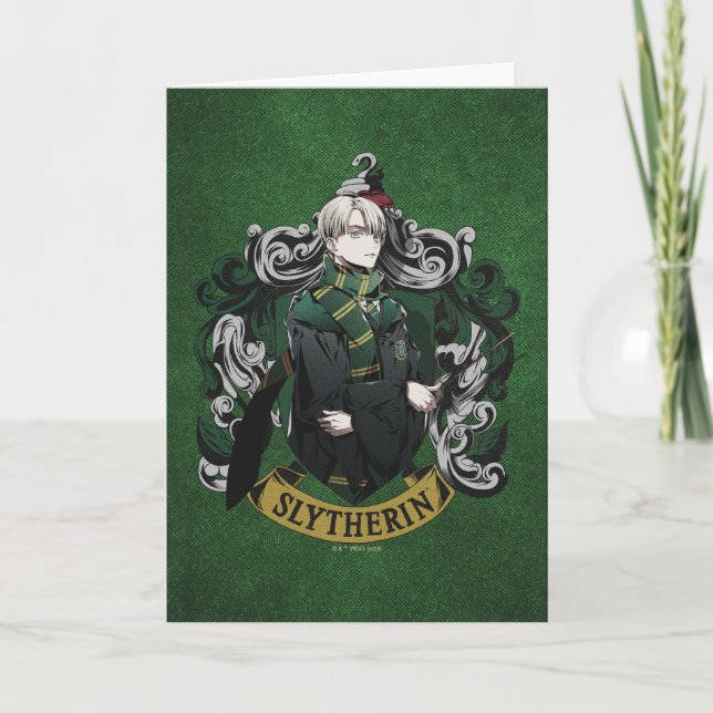 HARRY POTTER™ | Anime Draco Malfoy House Wappen Karte (Vorderseite)