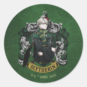 HARRY POTTER™ Anime Draco Malfoy House Wappen Runder Aufkleber