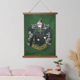 HARRY POTTER™ | Anime Draco Malfoy House Wappen Wandteppich Mit Holzrahmen