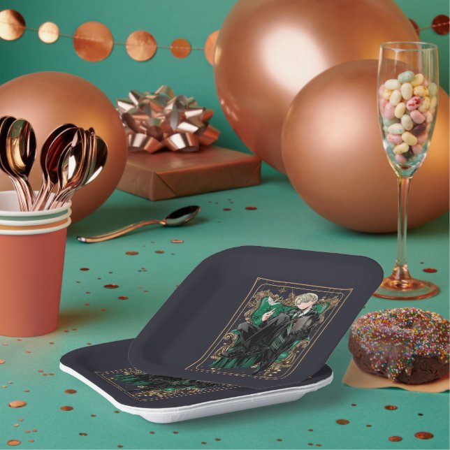 HARRY POTTER™ | Anime Draco Malfoy Sitzplatz Pappteller (Multi)