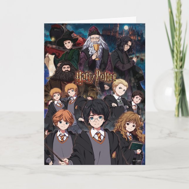 HARRY POTTER™ Anime-Ensemble-Szene Karte (Vorderseite)