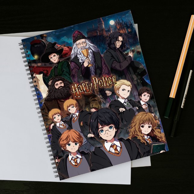 HARRY POTTER™ Anime-Ensemble-Szene Notizbuch (Notebook on desk)