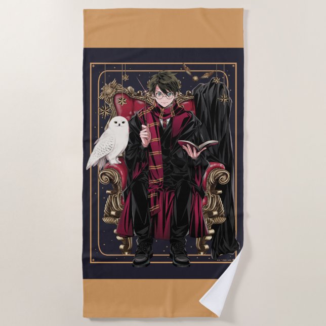 HARRY POTTER™ | Anime HARRY POTTER™ Sitzend Strandtuch (Vorderseite)