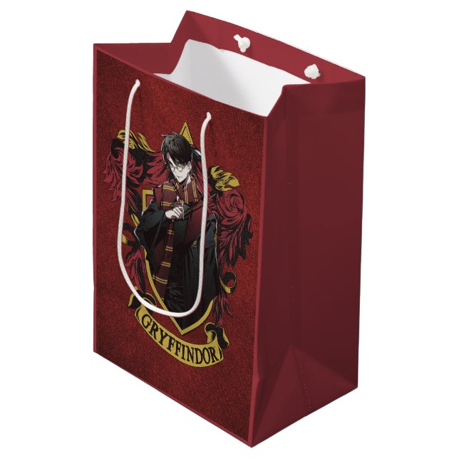 HARRY POTTER™ | Anime HARRY POTTER™ Wappen Mittlere Geschenktüte (Vorderseite Schrägansicht)