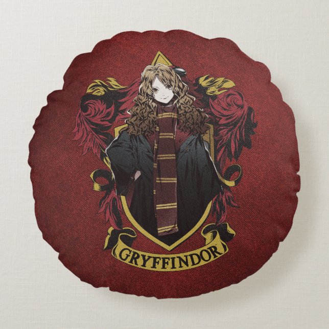 HARRY POTTER™ | Anime Hermione House Wappen Rundes Kissen (Vorderseite)