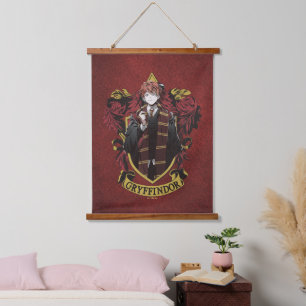 HARRY POTTER™   Anime Ron Weasley House Crest Wandteppich Mit Holzrahmen