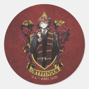 HARRY POTTER™   Anime Ron Weasley House Wappen Runder Aufkleber