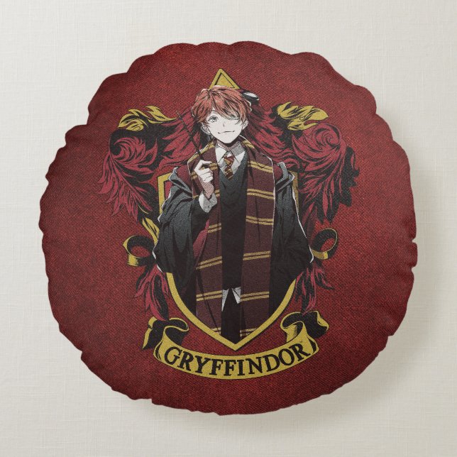 HARRY POTTER™ | Anime Ron Weasley House Wappen Rundes Kissen (Vorderseite)