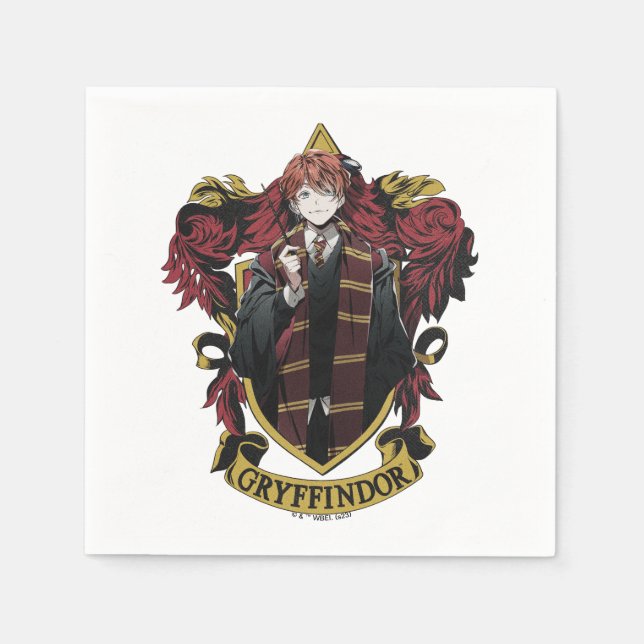 HARRY POTTER™ | Anime Ron Weasley House Wappen Serviette (Vorderseite)