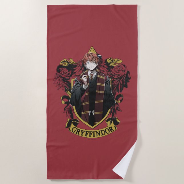 HARRY POTTER™ | Anime Ron Weasley House Wappen Strandtuch (Vorderseite)