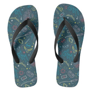 HARRY POTTER™ Artifakt Line Art Muster Flip Flops