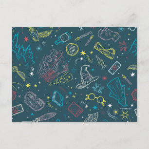 HARRY POTTER™ Artifakt Line Art Muster Postkarte