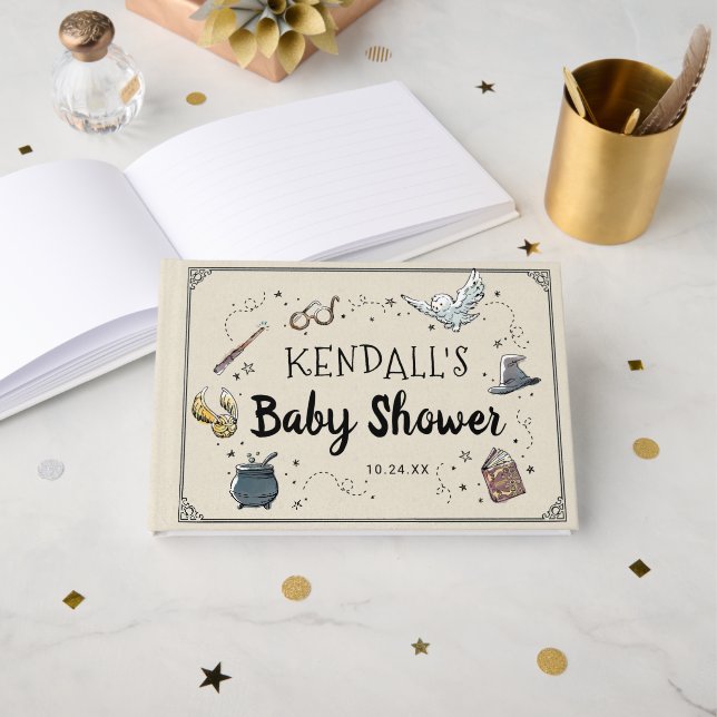 Harry-Potter-Baby-Shower-Einladung Gästebuch (Vorderseite Offen)