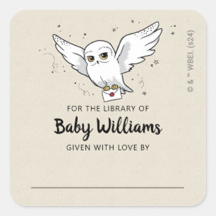 HARRY POTTER™ Baby Shower Geschenkbuch-Exlibris Quadratischer Aufkleber