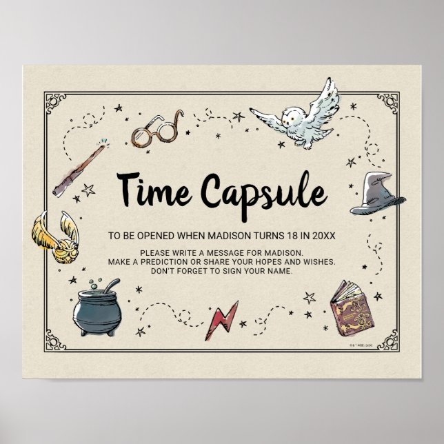 HARRY POTTER™ Baby-Shower-Zeitkapsel-Schild Poster (Vorne)