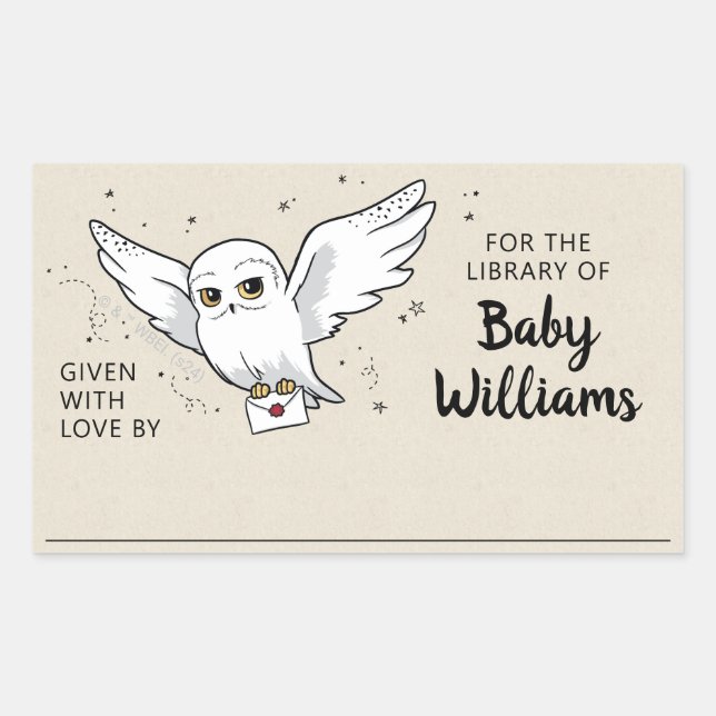 HARRY POTTER™ Babydusche Geschenkplatte Rechteckiger Aufkleber (Vorderseite)