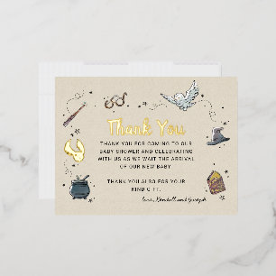 Harry Potter Babyparty-Dankeschön Folie Einladungspostkarte