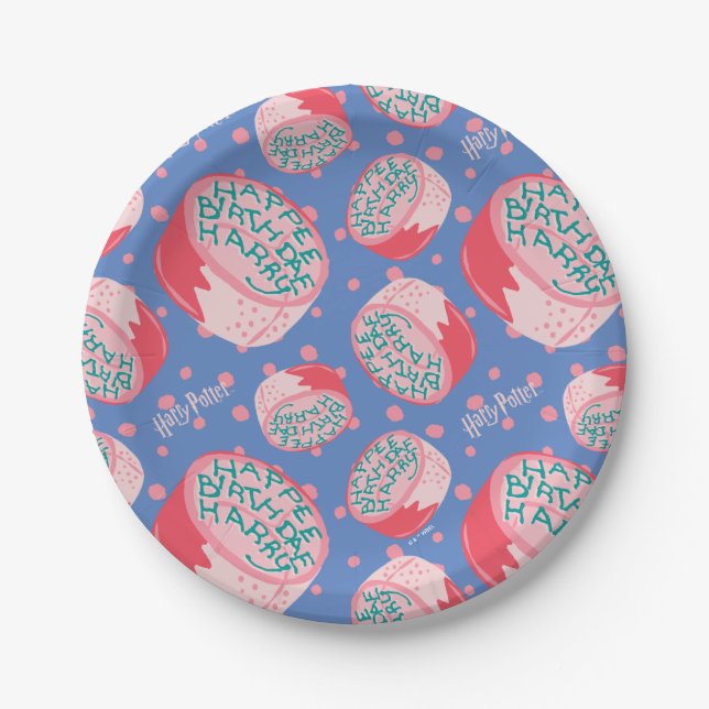 HARRY POTTER™ Birthday Cake Pattern Pappteller (Vorderseite)