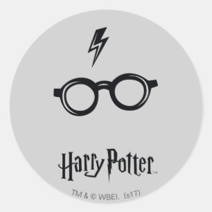 Harry Potter   Blitz-Narbe und Brille Runder Aufkleber