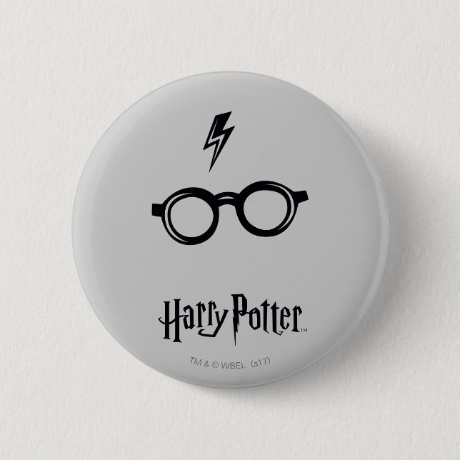 Harry Potter | Blitzspur und Brille Button (Vorderseite)