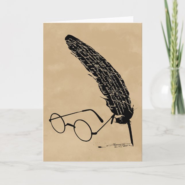 Harry Potter | Brille und Federhalter Karte (Vorderseite)