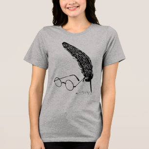 Harry Potter Brille und Federkiel Tri-Blend Shirt