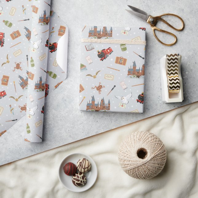 Harry Potter Cartoon Hogwarts Muster Geschenkpapier (Kunsthandwerk)