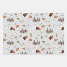 Harry Potter Cartoon Hogwarts Muster Geschenkpapier Set