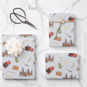 Harry Potter Cartoon Hogwarts Muster Geschenkpapier Set