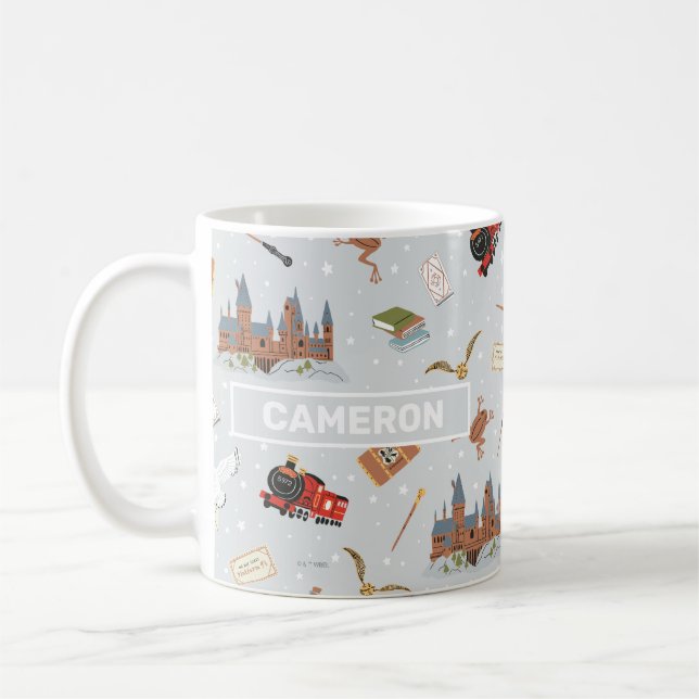 Harry Potter Cartoon Hogwarts Pattern Kaffeetasse (Links)