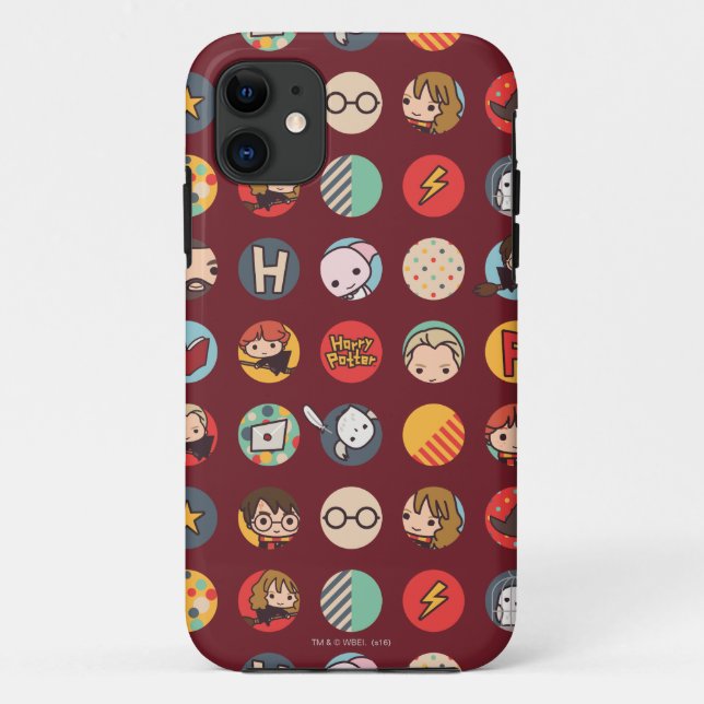 Harry Potter Cartoon Icons Muster Case-Mate iPhone Hülle (Rückseite)