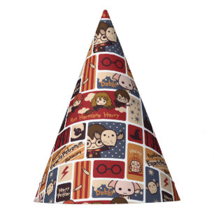 Harry Potter Cartoon Scenes Pattern Partyhütchen