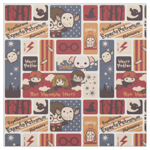 Harry Potter Cartoon Scenes Pattern Stoff