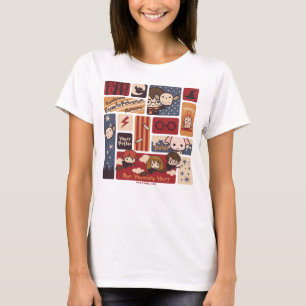Harry Potter Cartoon-Szenen-Muster T-Shirt