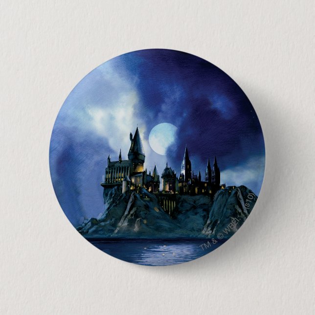 Harry Potter Castle | Hogwarts bei Nacht Button (Vorderseite)
