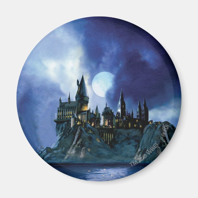 Harry Potter Castle | Hogwarts bei Nacht Magnet (Vorne)