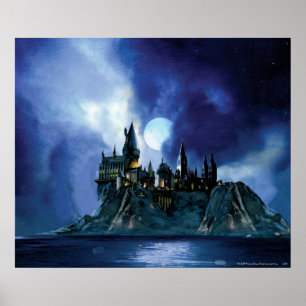 Harry Potter Castle   Hogwarts bei Nacht Poster