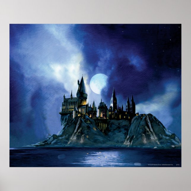 Harry Potter Castle | Hogwarts bei Nacht Poster (Vorne)
