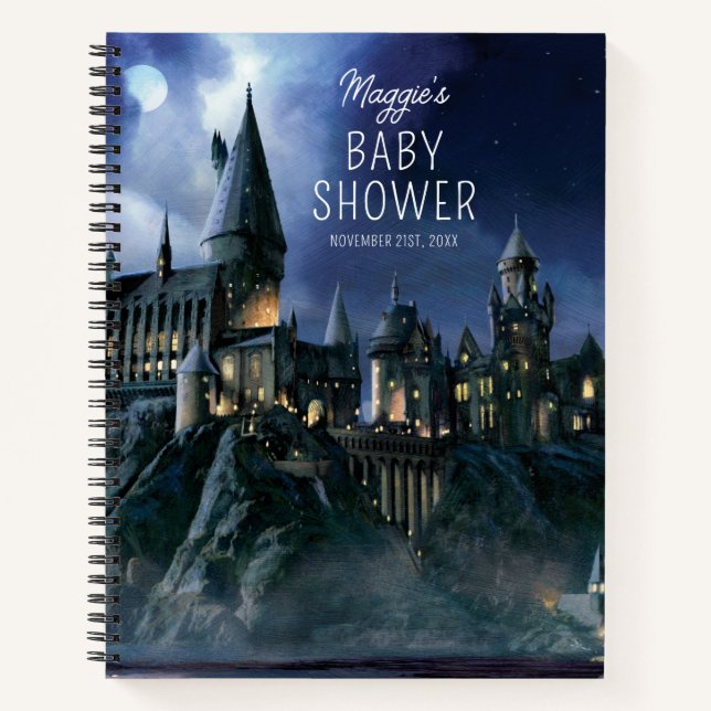 Harry Potter Castle | Moonlit Hogwarts Babydusche Notizbuch (Vorderseite)