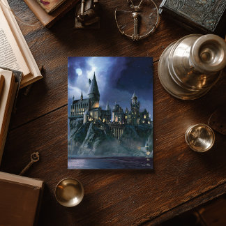 Harry Potter Castle Moonlit Hogwarts Postkarte