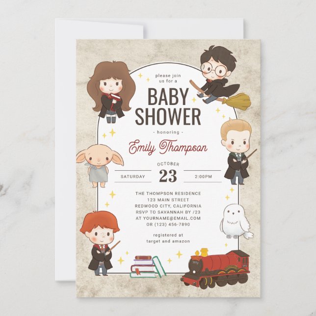 Harry Potter Character Magical Baby Shower Einladung (Vorderseite)